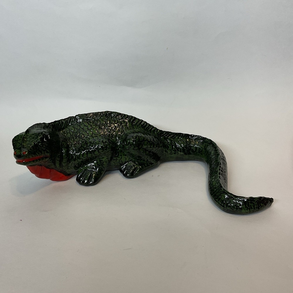 Talavera Pottery‎ Lizard Iguana Mexican Cozumel  Ceramic Figure Large Green 12"
